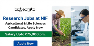 Research Jobs at NIF. Agricultural & Life Sciences Candidates, Apply Now and get an opportunity to earn Salary Upto ₹75,000 pm.