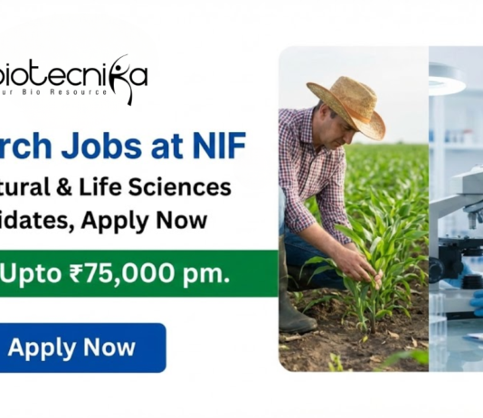 Research Jobs at NIF. Agricultural & Life Sciences Candidates, Apply Now and get an opportunity to earn Salary Upto ₹75,000 pm.
