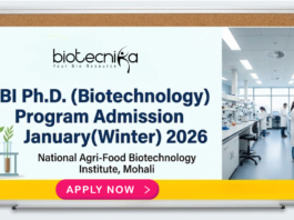 PhD Program Admission 2026 at NABI, Mohali. Biotechnology & Life Sciences Candidates, Apply Now. 36 seats available for MSc/MTech holders.