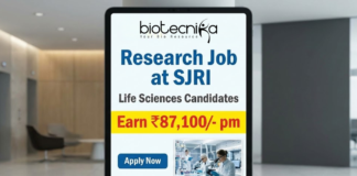 Research Job at SJRI. Life Sciences Candidates, Apply Now For Project Research Scientist Role and Earn ₹87,100/- pm.