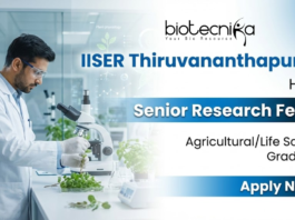 Senior Research Fellow IISER Recruitment Agricultural Job