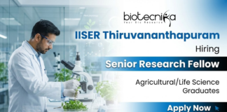 Senior Research Fellow IISER Recruitment Agricultural Job