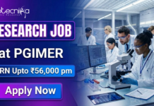 Research Job at PGIMER. Biophysics, Biochemistry, Biotechnology, or Life Sciences Candidates, Apply Now. Earn upto ₹56,000 per month.
