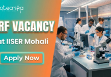 JRF Vacancy at IISER Mohali. Masters in Biological Sciences Candidates, Apply Now. DBT-Funded Project on Protein Folding.