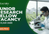 Junior Research Fellow at ICAR-IARI. Molecular Biology, Biotechnology, or Plant Pathology Candidates, Apply Now.
