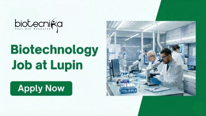 Biotechnology Job at Lupin. Masters Candidates Apply Now For Officer – GMP Compliance Role. Job Opportunity in Pune.