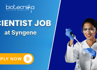 Scientist Job at Syngene. Biochemistry, Biotechnology, Cell Biology, or Life Sciences Candidates, Apply Now