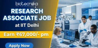 Research Associate Job at IIT Delhi. Biomedical Engineering Candidates, Apply Now and Earn ₹67,000/- per month.