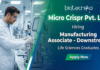 Manufacturing Associate jobs at Micro Crispr in life sciences