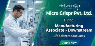 Manufacturing Associate jobs at Micro Crispr in life sciences
