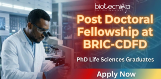 Post Doctoral Fellowship Research Job at BRIC-CDFD & DRILS Life Sciences Jobs
