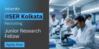 Apply for JRF Vacancy under ANRF project. Great IISER Kolkata Recruitment Opportunity for Students Planning a Career in Life Science.