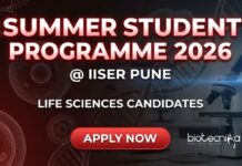 Apply for the IISER Pune Student Summer Student Programme 2026. A Research Internship for UG and PG Students across Science Disciplines.