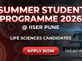 Apply for the IISER Pune Student Summer Student Programme 2026. A Research Internship for UG and PG Students across Science Disciplines.
