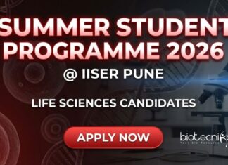 Student Summer Research Programme 2026 at IISER Pune – Apply Now Apply for the IISER Pune Student Summer Student Programme 2026. A Research Internship for UG and PG Students across Science Disciplines.