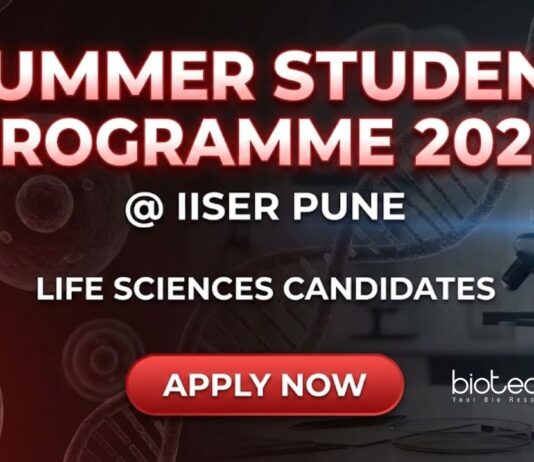Apply for the IISER Pune Student Summer Student Programme 2026. A Research Internship for UG and PG Students across Science Disciplines.