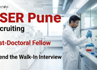 IISER Pune Recruitment for Post-Doc Fellow | PhD Life Sciences Candidates Attend the Walk-In Interview IISER Pune Recruitment 2026 for Post-Doc Fellow. Attend Walk-In Interview for Life Science Research Jobs at a Premier Institute.