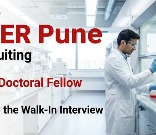 IISER Pune Recruitment 2026 for Post-Doc Fellow. Attend Walk-In Interview for Life Science Research Jobs at a Premier Institute.