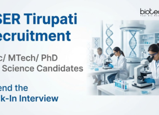 Research Jobs at IISER Tirupati | Life Science Candidates Attend the Walk-In Interview IISER Tirupati Recruitment 2026 Offers Research Jobs for Candidates Seeking a Career in Life Sciences through a Technical Officer Role.
