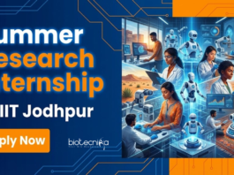 Apply for the SURAJ Summer Undergraduate Research Internship for under IIT Jodhpur Recruitment and Build a Strong Life Science Career.