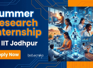 Summer Research Internship for Undergraduates at IIT Jodhpur | Apply Now Apply for the SURAJ Summer Undergraduate Research Internship for under IIT Jodhpur Recruitment and Build a Strong Life Science Career.