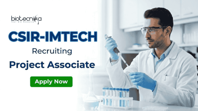 Apply for CSIR IMTECH Recruitment 2026 for Project Associate Position. Explore Research Jobs in Agriculture & Life Science.Apply for CSIR IMTECH Recruitment 2026 for Project Associate Position. Explore Research Jobs in Agriculture & Life Science.