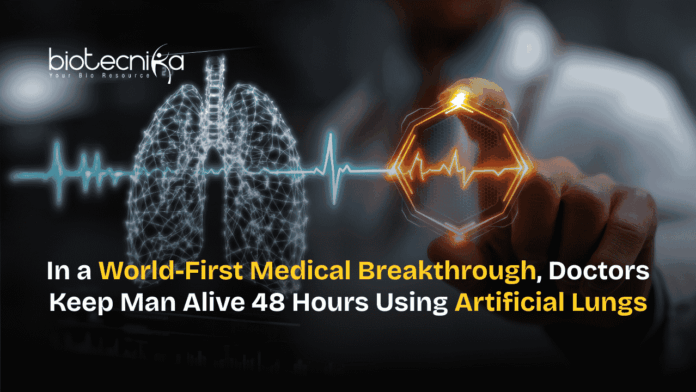 In a World-First Medical Breakthrough, Doctors Keep Man Alive 48 Hours Using Artificial Lungs (1) World-first medical breakthrough patient kept alive 48 hours using artificial lungs support system