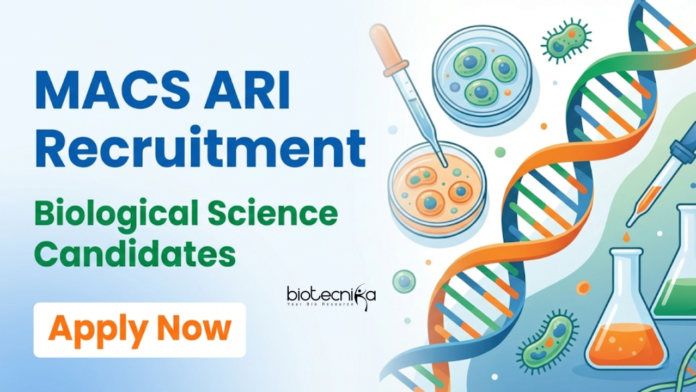 MACS ARI Research Jobs at ARI Pune for Biological Sciences Graduates. Apply for Project Position & Build a Strong Career in Life Science.