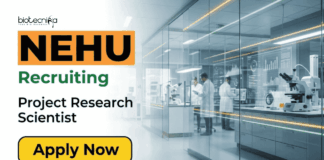 Government Research Jobs at NEHU | Apply Now for Career in Biotechnology Government Research Jobs under NEHU Recruitment. Apply for ICMR Project Research Scientist Role and Grow your Career in Biotechnology.
