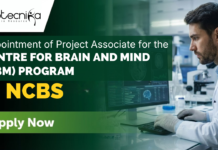 NCBS Project Associate Recruitment 2026 | Stem Cell Research Opportunity Project Associate Jobs NCBS Recruitment Bangalore stem cell research