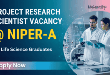Comp Biology Project Research Scientist Job at NIPER – Applications Invited Project Research Scientist Jobs NIPER Recruitment Ahmedabad Biotechnology