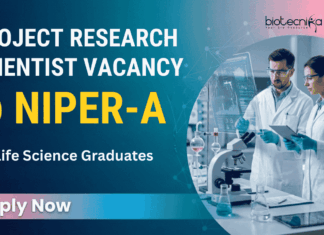 Comp Biology Project Research Scientist Job at NIPER – Applications Invited Project Research Scientist Jobs NIPER Recruitment Ahmedabad Biotechnology
