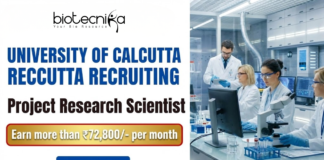Research Scientist Jobs at University of Calcutta. Biological Sciences Candidates, Apply Now and Earn more than ₹72,800/- per month