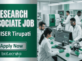 Research Associate Job at IISER Tirupati. Life Sciences Candidates, Attend The Walk-in Interview. RNA Virus Research.