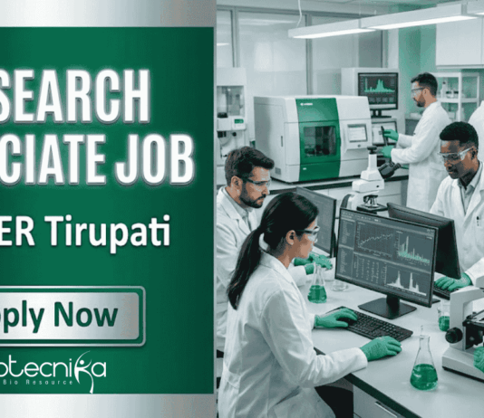 Research Associate Job at IISER Tirupati. Life Sciences Candidates, Attend The Walk-in Interview. RNA Virus Research.