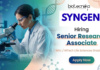 Research Jobs at Syngene | Senior Research Associate Role | Apply Now Research Jobs at Syngene Careers – Senior Research Associate Bangalore