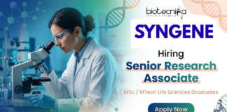 Research Jobs at Syngene Careers – Senior Research Associate Bangalore