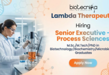Senior Executive Jobs at Lambda | Process Sciences Role | Life Sciences Jobs Senior Executive Jobs at Lambda Careers – Process Sciences Ahmedabad