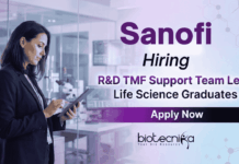 Sanofi Hiring R&D eTMF Team Lead – Life Science Job | Apply Now Sanofi Careers hiring for R&D eTMF Job in Hyderabad – Leadership Life Science Job in TMF support.