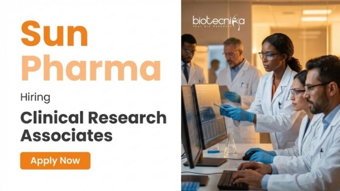 Sun Pharma (2) Apply for Clinical Research Associate Jobs for Sun Pharma Career. Exciting Biology Jobs with Clinical Trials and Growth Opportunities.