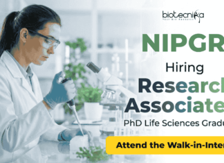 Research Associate Jobs at NIPGR Recruitment 2026 | Life Sciences Attend the Walk-in Research Associate jobs NIPGR recruitment life science research RA II Delhi walk in