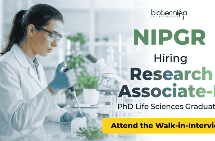 Research Associate Jobs at NIPGR Recruitment 2026 | Life Sciences Attend the Walk-in Research Associate jobs NIPGR recruitment life science research RA II Delhi walk in
