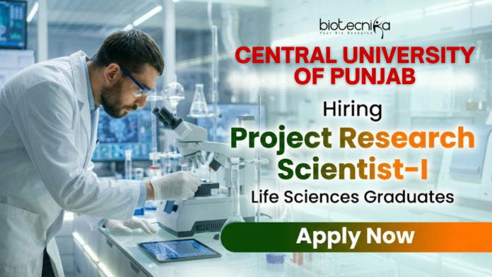 Scientist jobs CUP recruitment life science research Project Research Scientist Punjab Scientist jobs CUP recruitment life science research Project Research Scientist Punjab