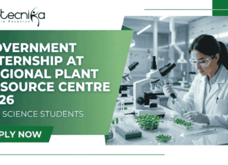 Government internship at Regional Plant Resource Centre for Life Science students 2026