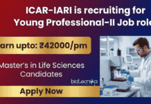 Young Professional-II Job at ICAR-IARI – Life Science Career Opportunity Young Professional job at ICAR-IARI in New Delhi for life science graduates, molecular biology, and functional genomics research