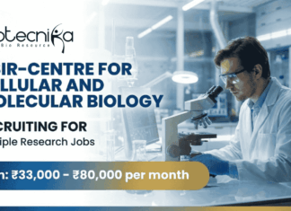 Research Jobs at CSIR-CCMB for Life Science Candidates | Apply Now CSIR-CCMB research jobs for Life Science research professionals, Hyderabad, tumor biology, molecular biology, neuroscience positions