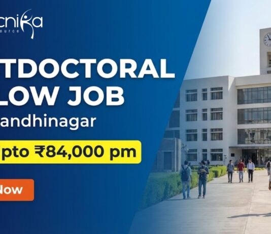 Postdoctoral Fellow at IIT Gandhinagar | Life Sciences Candidates, Apply Now and Earn Upto ₹84,000 per month Postdoctoral Fellow at IIT Gandhinagar. Life Sciences Candidates, Apply Now and Earn Upto ₹84,000 per month.