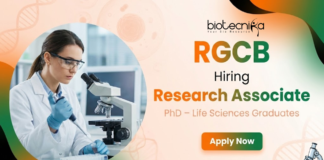 Research Associate jobs at RGCB recruitment for life science jobs