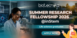 inStem Summer Research Fellowship 2026 With Rs. 10,000 pm Stipend – Apply for inStem SuRF Summer Research Fellowship 2026 at inStem Recruitment for life science research students