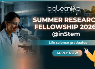 inStem Summer Research Fellowship 2026 With Rs. 10,000 pm Stipend – Apply for inStem SuRF Summer Research Fellowship 2026 at inStem Recruitment for life science research students